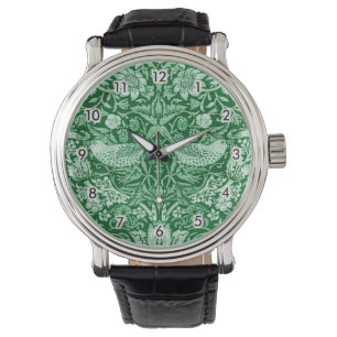 Strawberry Thief Green, William Morris Horloge