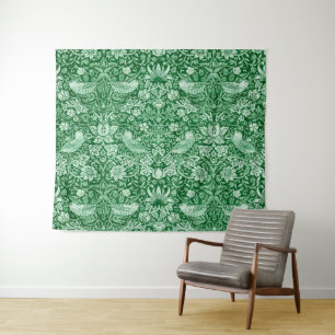 Strawberry Thief Green, William Morris Wandkleed