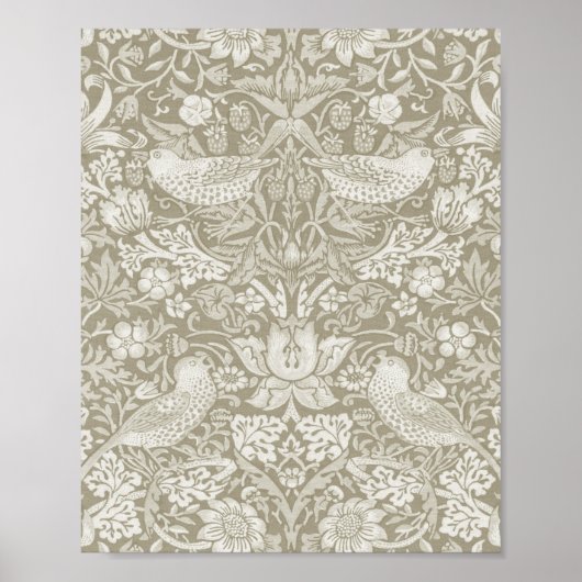 Strawberry Thief Ivory, William Morris Poster (Voorkant)