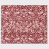 Strawberry Thief Maroon, William Morris Cadeaupapier (Vlak)