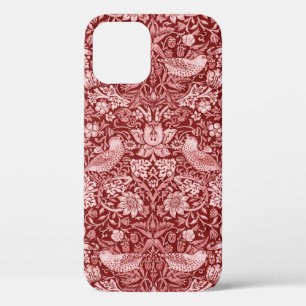 Strawberry Thief Maroon, William Morris iPhone 12 Hoesje