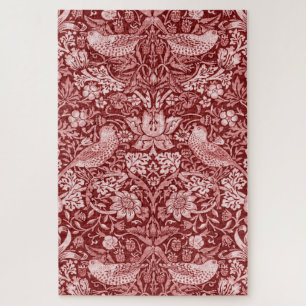 Strawberry Thief Maroon, William Morris Legpuzzel