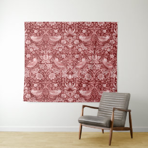 Strawberry Thief Maroon, William Morris Wandkleed