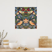 Strawberry Thief Pattern Poster van William Morris (Keuken)
