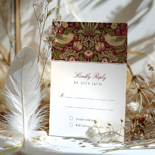 Strawberry Thief RSVP Invitation pour Mariage