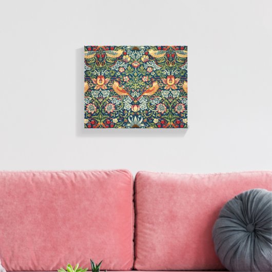 Strawberry Thief van William Morris Canvas Afdruk (Insitu (Woonkamer))