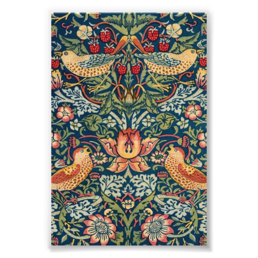 Strawberry Thief van William Morris Foto Afdruk (Voorkant)