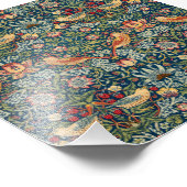 Strawberry Thief van William Morris Foto Afdruk (Hoek)