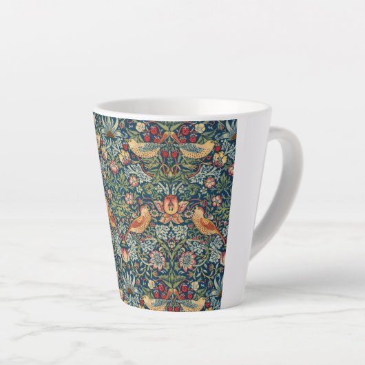 Strawberry Thief van William Morris Latte Mok (Rechterhoek)