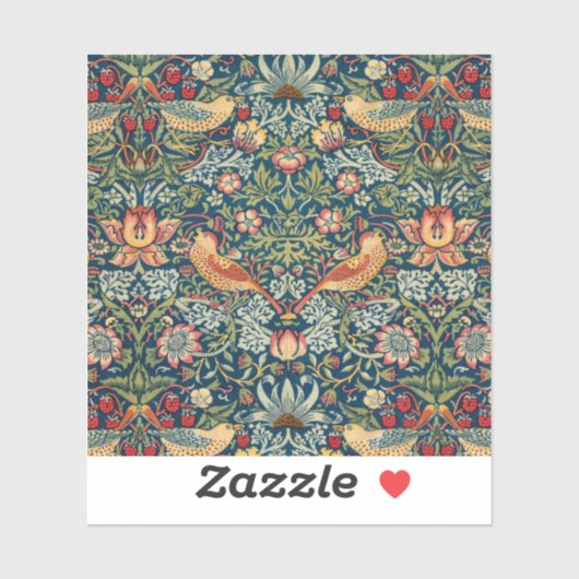 Strawberry Thief van William Morris Sticker (Vel)