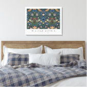 Strawberry Thief William Morris Canvas Afdruk (Insitu (Slaapkamer))