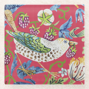 Strawberry Thief William Morris Glazen Onderzetter