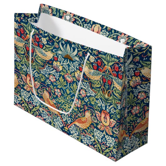 Strawberry Thief, William Morris Grand sac cadeau (Devant Angle)