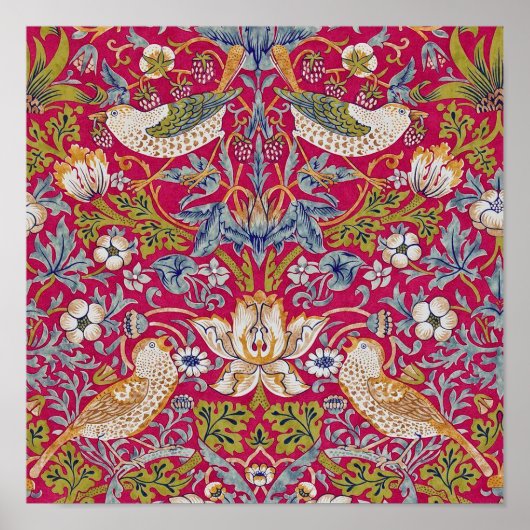 Strawberry Thief William Morris Poster (Voorkant)