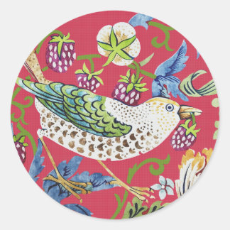 Strawberry Thief William Morris Ronde Sticker