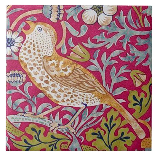 Strawberry Thief William Morris Tegeltje (Voorkant)