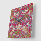 Strawberry Thief William Morris Vierkante Klok (Hoek)