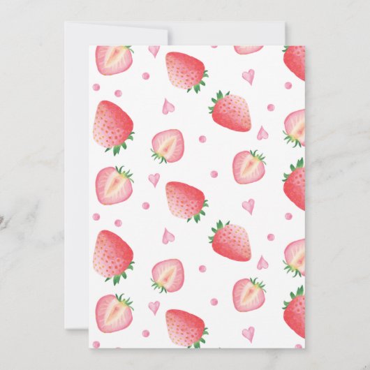 Strawberry Time Capsule Note Message Kaart (Achterkant)