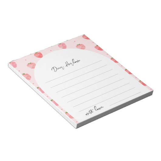 Strawberry Time Capsule Notepad Notitieblok (Schuin)
