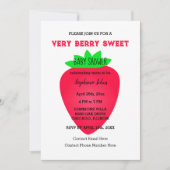 Strawberry Very Berry Sweet Baby shower QR-code Kaart (Voorkant)