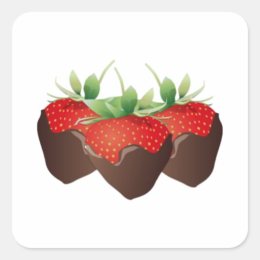 Strawberry Vierkante Sticker (Voorkant)