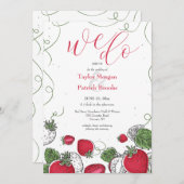 Strawberry Vine bruiloft uitnodiging (Voorkant / Achterkant)