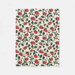 Strawberry Vine Pattern Fleece Deken