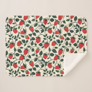 Strawberry Vine Pattern Sherpa Deken