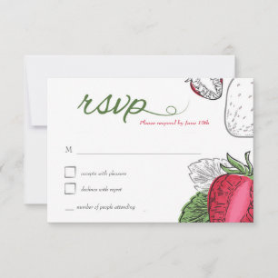 Strawberry Vine RSVP-kaart RSVP Kaartje