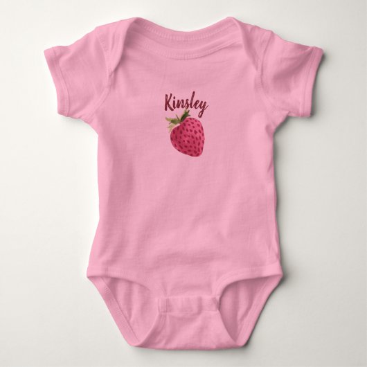 Strawberry Waterverf  baby Romper (Voorkant)