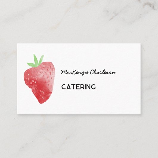 Strawberry Waterverf Catering Services QR Code Visitekaartje (Voorkant)