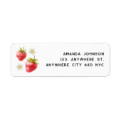 Strawberry Waterverf Return Address Etiket (Voorkant)