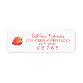 Strawberry Waterverf Return Address Labels