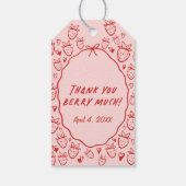 Strawberry Whimsical Coquette Favoriet Cadeaulabel (Achterkant)