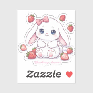 Strawberry Wonderland Bunny - Anime Style Kawaii  Sticker