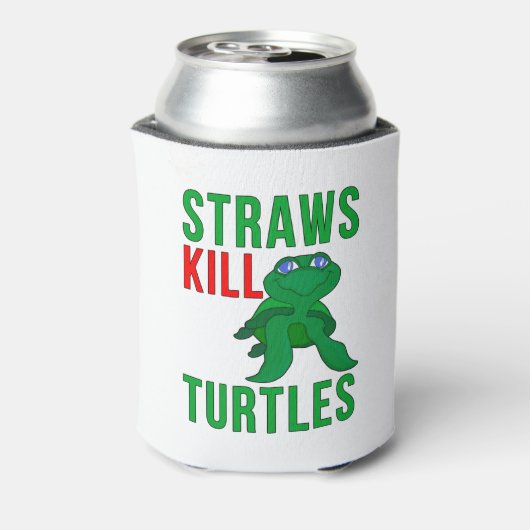 Straws Kill Turtles Blikjeskoeler (Blikje Achterkant)