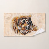 Stray Cat Portrait Waterverf Artwork Bad Handdoek (Handdoek)