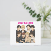 Stray Kids Anime Graphic Briefkaart (Staand voorkant)