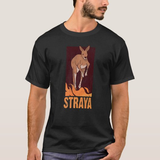 Straya Patriotic Australian Kangaroo Australië T-shirt (Voorkant)