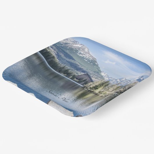 Strbske Pleso, Hoge Tatra, Slowakije Klassieke ron Papieren Bordje (Gebogen)