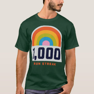 Streak Run Streaker 1000 dagen uitvoeren met komma T-shirt