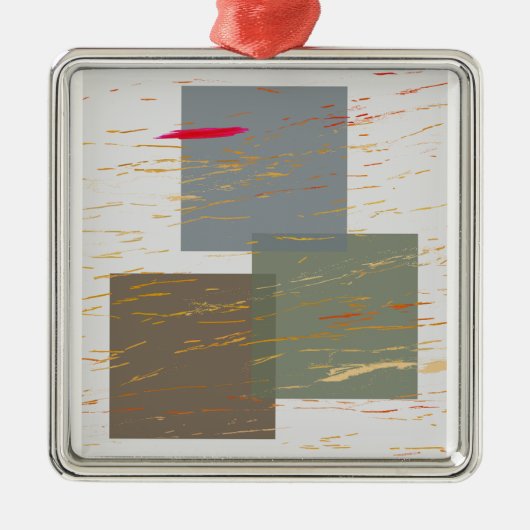 Streak Squares Metalen Ornament (Voorkant)