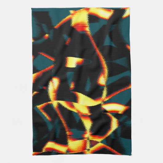 Streaks verbrande gele rode blikjes, ondeugdelijke theedoek (Verticaal)