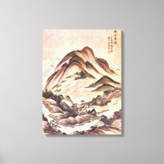 Stream and Mountain Korean Joseon Dynasty Folk Art Canvas Afdruk (Voorkant)