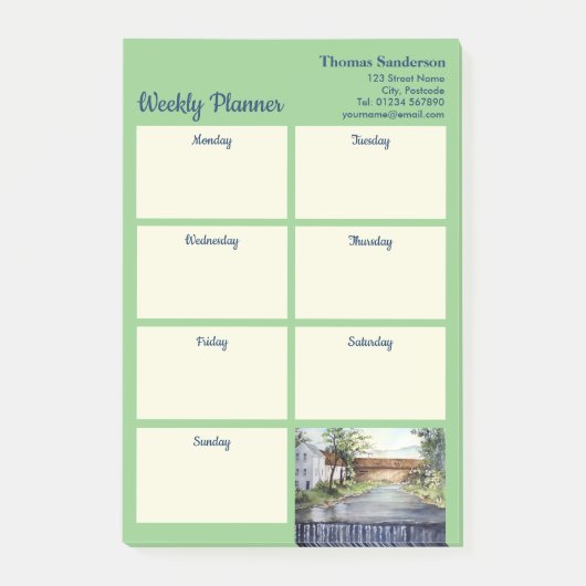 Stream New England Landscape Waterverf Painting Post-it® Notes (Voorkant)