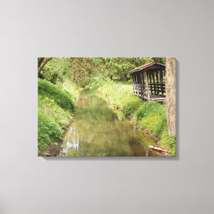 Stream of Tranquility Country Photography Canvas Afdruk