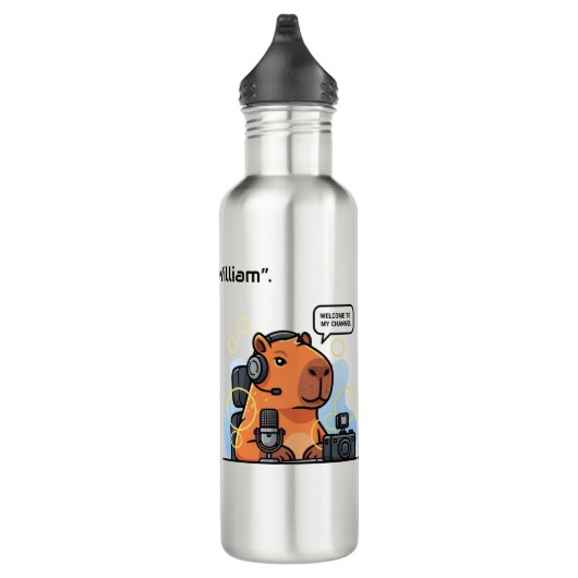 Streamer Capybara Water Bottle – Personalized Game Waterfles (Rechts)