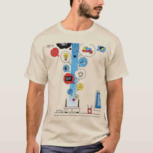 Streaming Ideas Geeky Minimalistisch IT T-shirt (Voorkant)