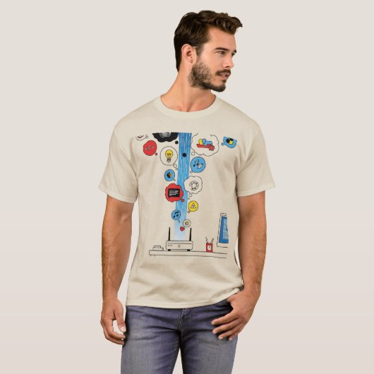 Streaming Ideas Geeky Minimalistisch IT T-shirt (Voorkant volledig)