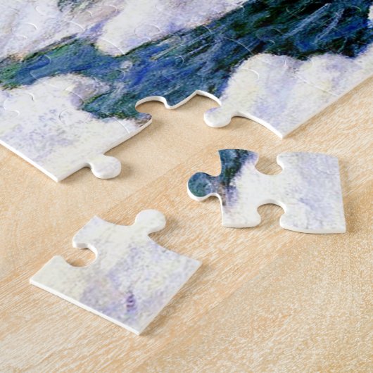 Streaming in een sneeuwwinterlandschap (kerstkunst legpuzzel (Zijkant)